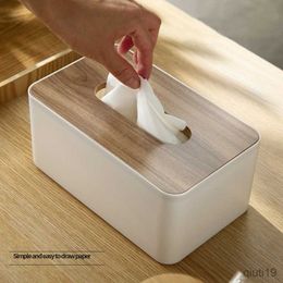 Cajas de pañuelos Servilletas Escritorio de la sala de estar Bambú japonés y caja de pañuelos de madera Caja de papel de dibujo simple Caja de almacenamiento multifuncional para el hogar creativo R230714