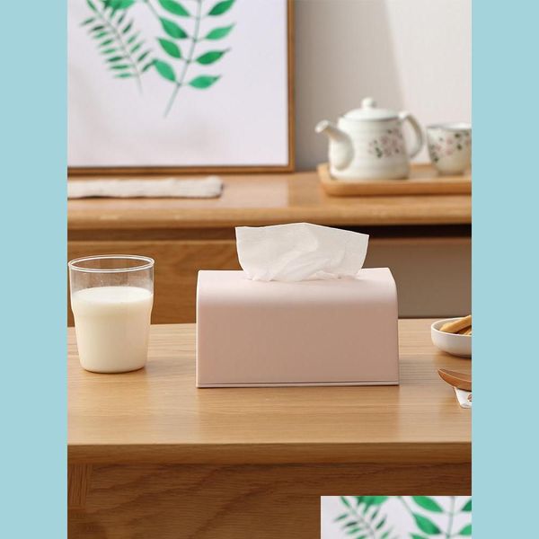 Cajas de pañuelos Servilletas Almacenamiento de papel Lujo Creativo Simple Plástico Moderno Organizador Caja Organizador de sala de estar Decoración para el hogar 50 D Mxhome Dhdgi