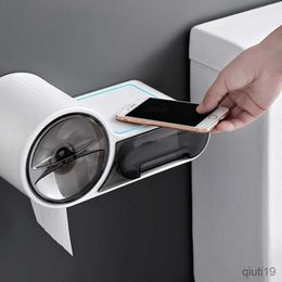 Cajas de pañuelos Servilletas Portarrollos de papel higiénico portátil Soporte Estante de almacenamiento para el hogar Dispensador de papel higiénico Baño Montado en la pared Caja de pañuelos impermeable R230715