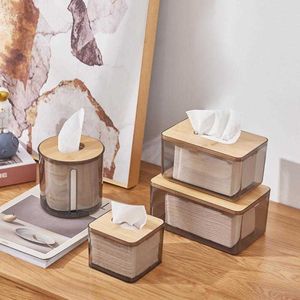 Tissueboxen servetten eenvoudige tissue doos bamboe deksel badkamer toiletpapier eettafel houder pompdoos restaurant salontafel opbergdoos z0505