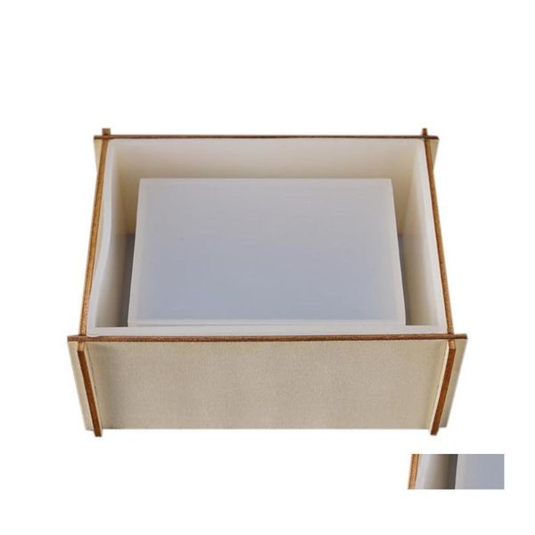 Cajas de pañuelos Servilletas Svtransparent Sile Mod Flor seca Resina Artesanía decorativa Diy Caja de almacenamiento Molde Epoxi Moldes para joyería Drop Otwj3