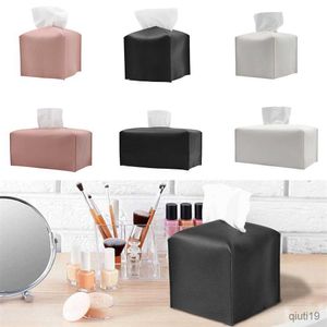 Tissue Dozen Servetten Tissue Box Cover Houder Vierkant Decoratie PU Leather Facial Tissues Case Roll Paper Dispenser Voor Badkamer Vanity Countertop R230715