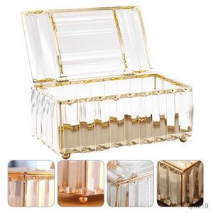 Cajas de pañuelos Servilletas Caja de pañuelos Servilleta Caja de vidrio Baño facial Organizador decorativo Toalla de almacenamiento Rectangular Papel de cristal Dispensador de invitados R230715