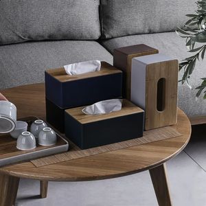 Tissuedozen Servetten Tissuebox Servethouder Etui Papieren doos Container Bamboe deksel Massief houten el Opbergdoos Thuis Tafeldecoratie 230928