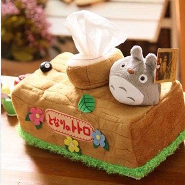 Cajas de pañuelos Servilletas Totoro Muñeco de peluche Caja de pañuelos de juguete Japón Anime Chinchillas Extracción Producto para el hogar Oficina Escritorio Coche Decorar Niños Niña Regalo Z0505