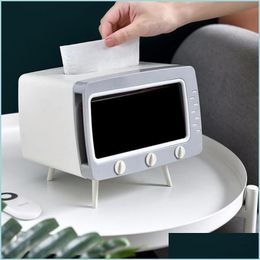 Tissue boxes servetten USEF Holder Card Slot Design Punch 4 Colors TV -vormige smartphone Drop Delivery 2021 Home Garden Kitchen Dining DHCFL