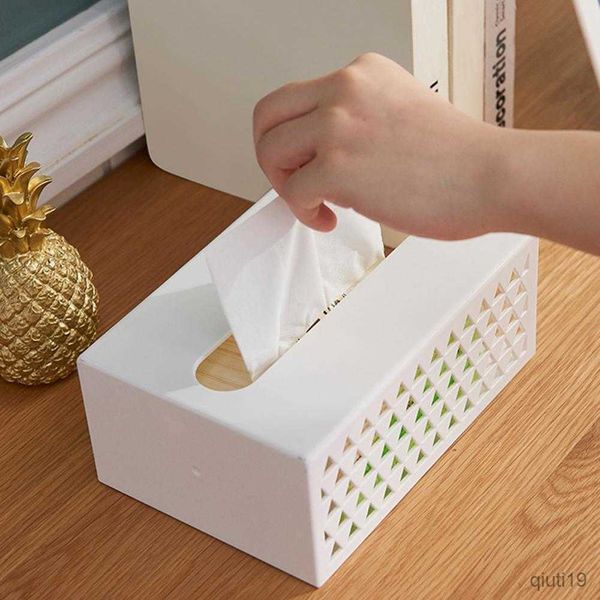 Cajas de pañuelos Servilletas Montado en la pared Caja de pañuelos Toallitas para bebés Caja de almacenamiento de papel Dispensador Titular Hogar Plástico A prueba de polvo Organizador de servilletas para el hogar R230714