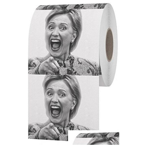 Boîtes de mouchoirs Serviettes en gros - Papier toilette Hillary Clinton Creative Vente Funny Gag Joke Cadeau 10 pcs par ensemble Livraison directe Accueil Dhtzg