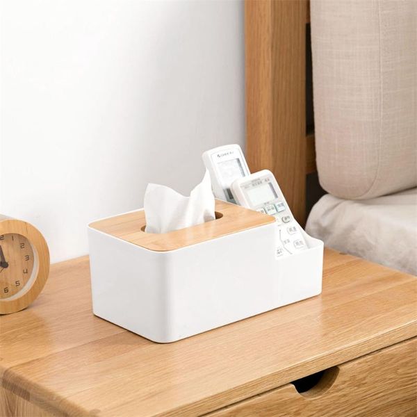 Cajas de pañuelos Servilletas Caja de servilletas de madera Soporte de papel higiénico Chic Car Home Accesorios Caja de mesa Organizador de artículos diversos Teléfono