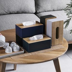 Boîtes à mouchoirs en bois, porte-serviettes, boîte de rangement domestique détachable, élégante et simple, 231108