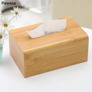 Tissue Boxes Brand Moderne houten omslagpapier Home auto -servetten Holder Case Organisator Decoratietools Y200328