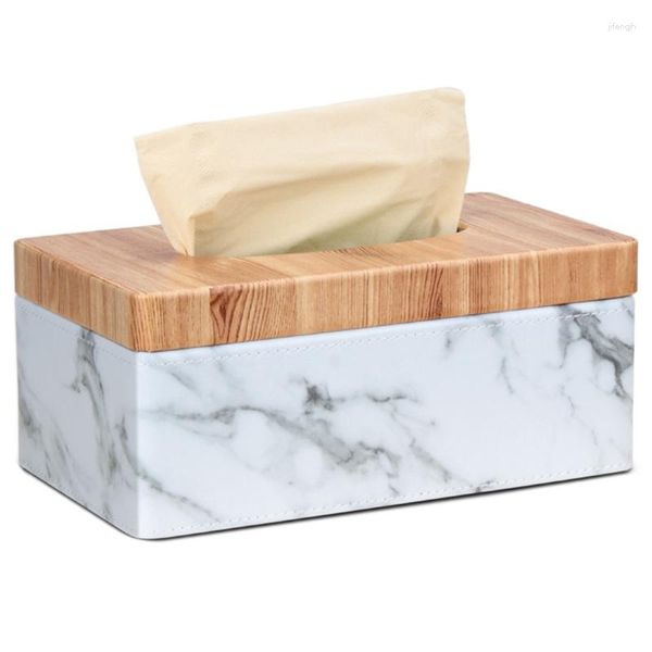 Cajas de pañuelos rectangulares de mármol PU para la cara, caja de granos, servilletero, dispensador de toallas de papel, contenedor para decoración del hogar y la Oficina