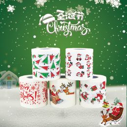 Tissue Kerstpatroon Drukrol Toiletpapier Kerstman Leuk jaar Gift Creative Napkin 221121