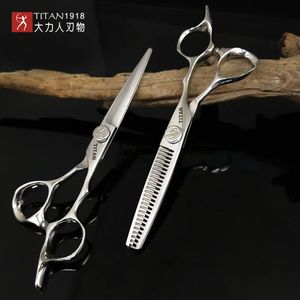 TITAN professionnel coiffeur outils de barbier salon coupe de cheveux ciseaux amincissants ensemble de 6.0 7 pouces ciseaux à cheveux 231019