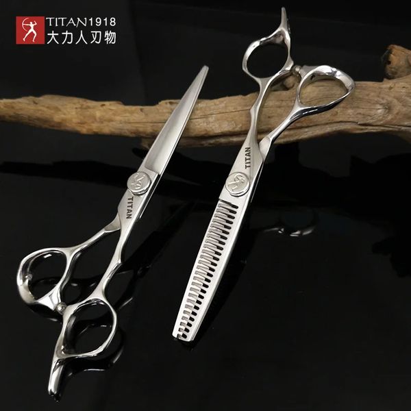 TITAN professionnel coiffeur outils de barbier salon coupe de cheveux ciseaux amincissants ensemble de 6.0 7 pouces ciseaux à cheveux 240318