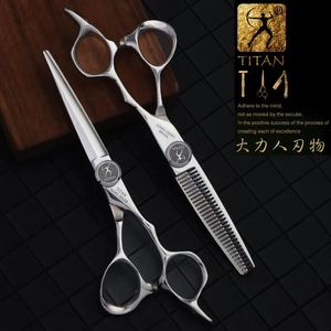 TITAN ciseaux de coiffeur professionnel barbier coiffure coupe de cheveux amincissement ensemble de 55 60 pouces japon 440c acier 240126