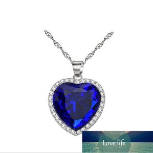 Titanic coeur de l'océan colliers pour femmes bleu romantique CZ chaîne pendentif colliers mode bijoux de mariage prix d'usine conception experte qualité dernier style