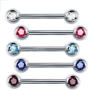 Titanio 14G Rosca interna Sexy Piercings Lengua Barbell Piercings Joyería Pezón Shiled Bars Piercing