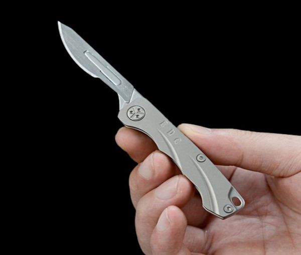 Titane alliage pliant couteau scalpel pale utilitaire sculpter coupeur extérieur camping randonnée de voyage portable portable gadgets8818287