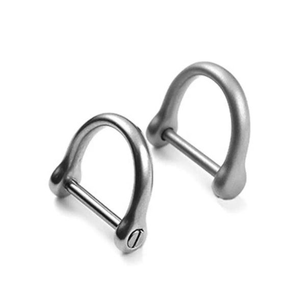 Titanium Alloy Horseshoe Boucles Carabiner D Bow Staples Clackle Key Ring Keychain Hook Buckles Outdoor Bracelet Buckle Tools