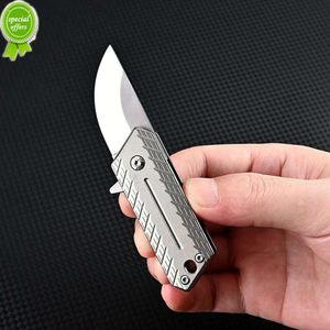 Mini-mes van titaniumlegering Scherp opvouwbaar kunstmes Outdoor zelfverdediging Draagbare sleutelhanger Uitpakken Expresslevering Klein mes