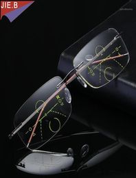 Titanium Alloy Eyewear Smart Zoom Progressive Multifocal Reading Glasses Men Femmes Presbye Hyperopie Lunettes de soleil8875489