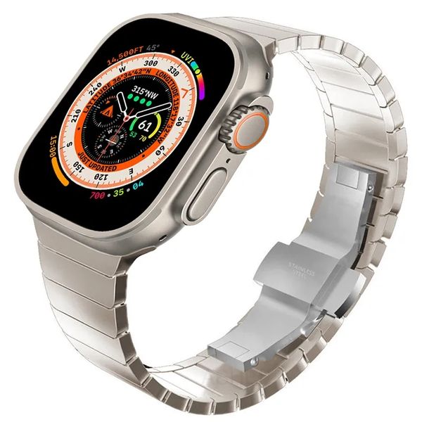 Correa de color titanio para Apple Watch Band Ultra 2 49 mm 9 8 7 6 5 4 se 45 mm 41 mm 44 mm 40 mm Pulsera de metal de acero inoxidable Iwatch 3 42 mm