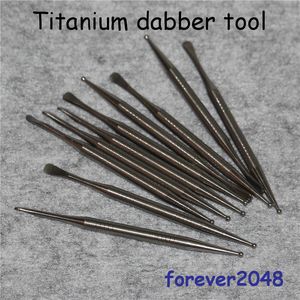 Fumar Titanium Dabber Gr2 Ti Nail Daber Tool Short Titaniums Dab herramientas para Bongs de vidrio Pipa de agua Cera Vaporizador de hierbas secas Pluma Ti Dabbers