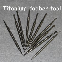 Titanium DABBERS GR2 TI NAIL DABBING TOOL KORT TITANIUM DAB VOOR GLASBONDEN GLAS WATER PIJT WAX DRY DROGE HERBAAL VAPORIER PEN TI DABBER