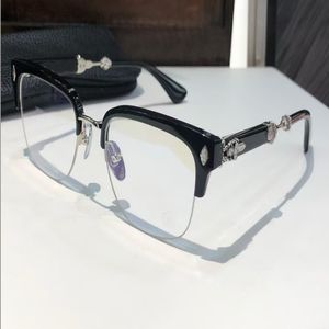 Titanium -bril Zilver Zwart Half frame trek heldere lens mannen mode zonnebril frames met doos 277N