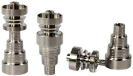 Clavo de titanio sin domo universal macho hembra ajuste 10 mm 14 mm 18 mm 6 en 1 para bongs de vidrio tubo de vidrio gratis 12 LL