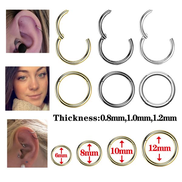 Anneaux de nez en titane, Clips de corps, cerceau 16G Tragus Septum Clicker, vente en gros, Piercing de Cartilage, bijoux pour femmes, hommes et filles, cadeau