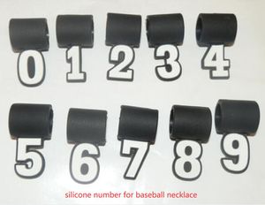 Titanium Sport Accessories 200 pièces numéros en silicone pendentif numéro numérique CHOISISSEZ VOS NUMÉROS ENFANTS Blanc softball Points Tornado Collier Baseball