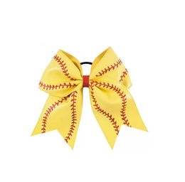 Titanium sport accessoires 20 stks gele softbal elastische paardenstaart honkbal lederen haar accessoire meisjes haren stropdassen perfect voor softballs speler baseball teams