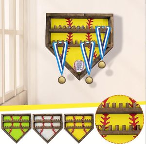 Accesorios deportivos de titanio, nuevo soporte de exhibición de anillo de campeonato, caja de regalo de medalla de béisbol decorada, artesanías de madera y carteles de pared