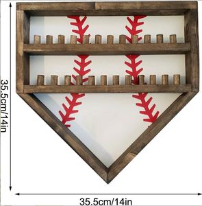 Échantillons d'accessoires de sport en titane, nouveau support d'affichage de bague de championnat de baseball et softball empilé en bois avec lacets gravés, cadeaux de baseball pour enfants