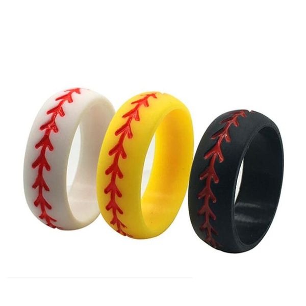 Accessoires de sport en titane Anneau de sile pour hommes Baseball 3 paquets Ajustement confortable Épaisseur de 2,5 mm du dernier design d'artiste Innovatio Dhw7O