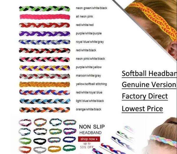 Accesorios deportivos de titanio Softbol Béisbol Yoga Diadema Triple Trenza Diadema antideslizante en el interior para niños Deportes para adultos Navidad Halloween