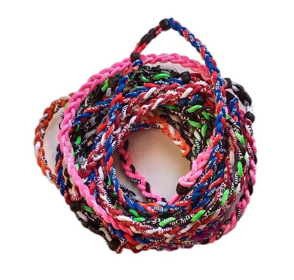 Accessoires de sport en titane softball tisse collier à corde simple triple torsion bracelet de tornade de baseball tisse des colliers pour les enfants jeunes et sportifs
