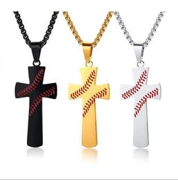 Titanium Sport Accessories points plats STERLING ORIGINAL BASEBALL BAT CROSS PENDANT barré K Baseball avec balle sur le dessus Collier Momma