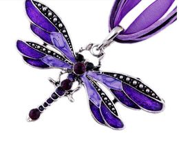 Titanium sport accessoires Sumeng Nieuwe paragraaf Women Crystal Dragonfly Ribbon Casual Hange ketting
