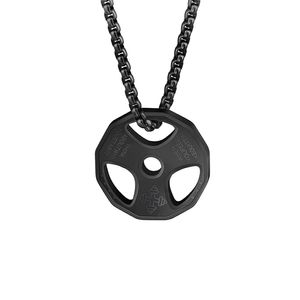 Collier de Fitness en titane et acier inoxydable, plaque de poids, haltère, haltérophilie, musculation, Crossfit, bijoux d'exercice