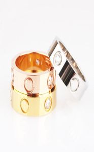 Titanium en acier inoxydable anneaux à vis pour femmes hommes de bijoux couples cubic zirconia anneaux de mariage bague féminin 6 mm4 mm9310842