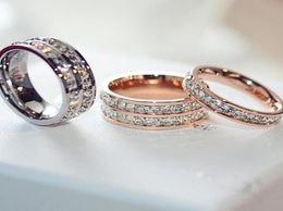 Titanium Salons en acier inoxydable pour femmes Bijoux bijoux de zircone rose en or rose cubique avec CZ Diamond Crystal7594150