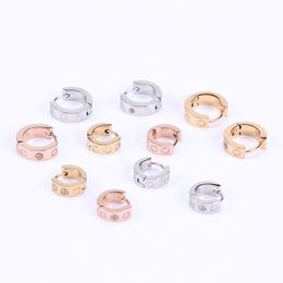 Titanium staal 18K Rose Gold Love Earbrings For Women Luxurys Brand Love Circle Exquisite Simple Fashion Women's Earrings Jewelry Gifts Carti Designer Gold Hoop Screw