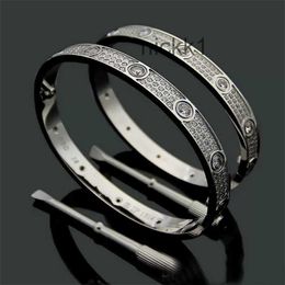 Titane Acier 3 Rangée Plein Diamant Bracelet Mode Femmes Hommes Bracelet De Noël Bracelets Distance Bijoux Cadeau avec Sac De Velours VQ75