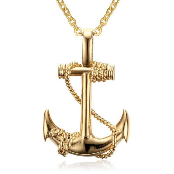 Titanium Steel Anchor Pendant Collier Trend Mens Personnalité Croix de bijoux en casquerie à Boyfriend