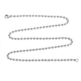 Collier de chaîne de perles en acier au titane 1.5mm 2mm 2.4mm 16-24 pouces multi spécification fermoir de homard approprié pour pendentif