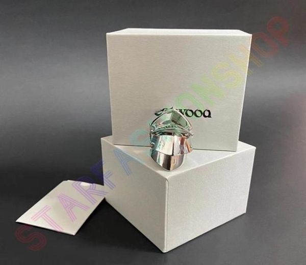 Titanium Steel Black Silver Couple Ring Unisexe Personnalité VV Gift Gift Punk Anneaux avec Box9005839