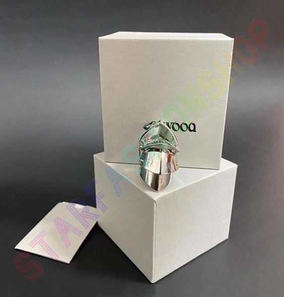 Titanium Steel Black Silver Couple Ring Unisexe Personnalité VV Gift Gift Punk Anneaux avec Box6546886